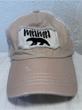 David and Young Mama Bear Distressed Meshback Trucker Hat Snapback Patched